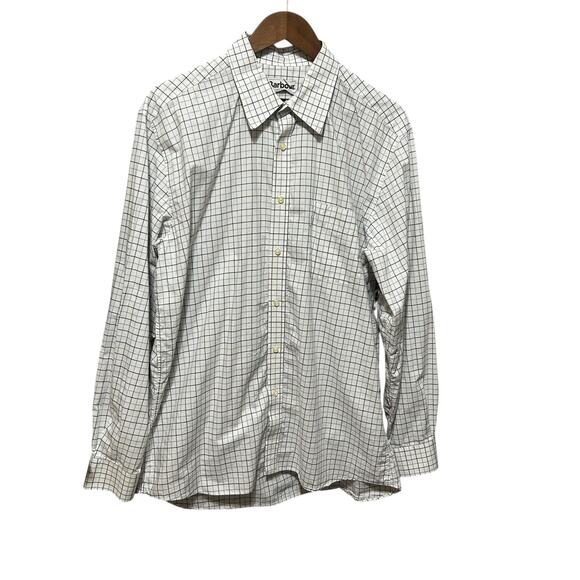 Barbour Mens‎ Noble Navy Shirt Blue Grid Check Preppy Classic Office Travel - Picture 1 of 10